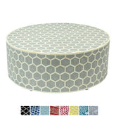 Maaya Bone Inlay Round drum Coffee Table Grey Honeycomb